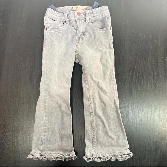 Place Other - Place Gray Flared Denim Jeans with Frayed Hem